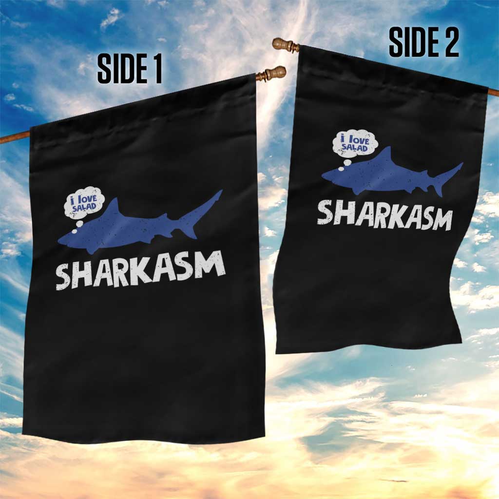 Funny Shark Sarcasm Garden Flag Shark Sharkasm Marine Biology Vintage - Wonder Print Shop
