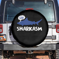 Funny Shark Sarcasm Spare Tire Cover Shark Sharkasm Marine Biology Vintage - Wonder Print Shop