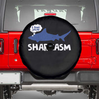 Funny Shark Sarcasm Spare Tire Cover Shark Sharkasm Marine Biology Vintage - Wonder Print Shop