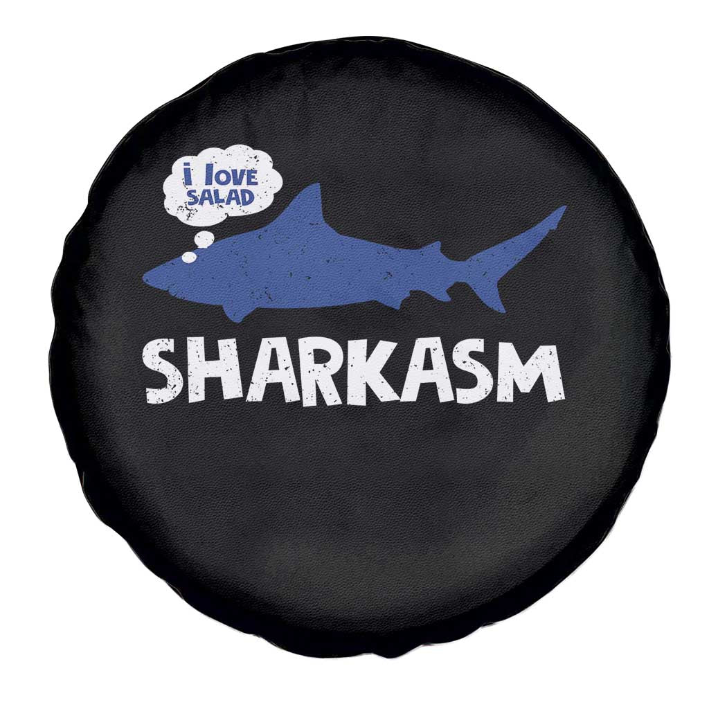 Funny Shark Sarcasm Spare Tire Cover Shark Sharkasm Marine Biology Vintage - Wonder Print Shop