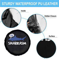Funny Shark Sarcasm Spare Tire Cover Shark Sharkasm Marine Biology Vintage - Wonder Print Shop