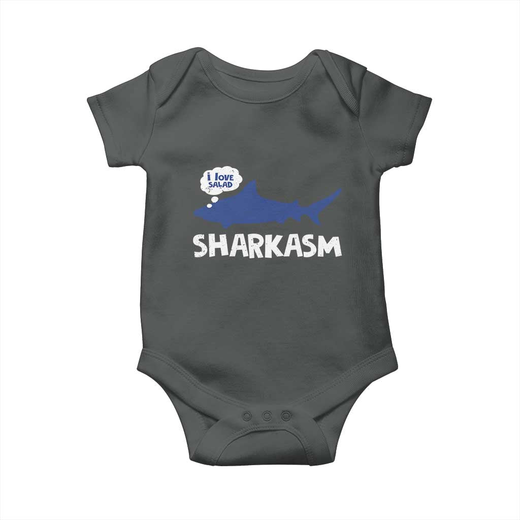 Funny Shark Sarcasm Baby Onesie Shark Sharkasm Marine Biology Vintage - Wonder Print Shop