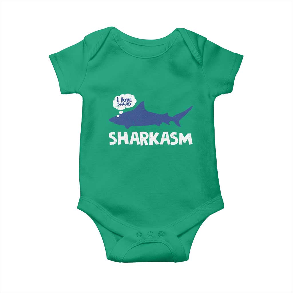 Funny Shark Sarcasm Baby Onesie Shark Sharkasm Marine Biology Vintage - Wonder Print Shop