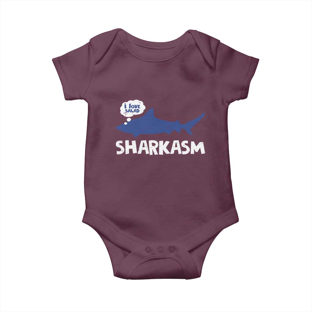 Funny Shark Sarcasm Baby Onesie Shark Sharkasm Marine Biology Vintage - Wonder Print Shop