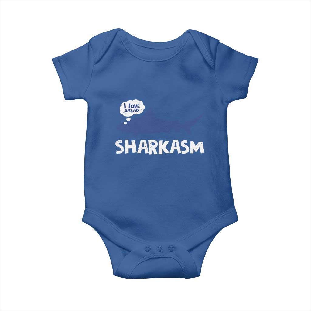 Funny Shark Sarcasm Baby Onesie Shark Sharkasm Marine Biology Vintage - Wonder Print Shop