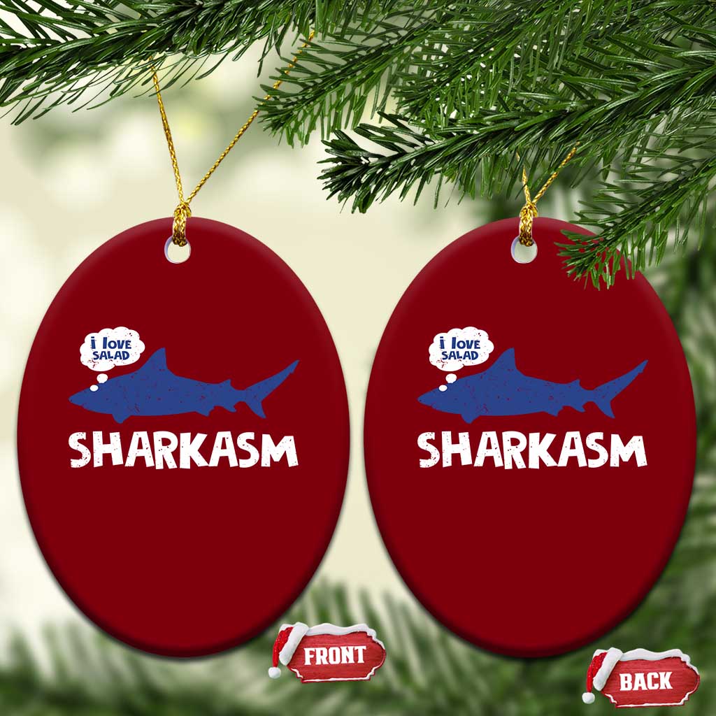 Funny Shark Sarcasm Ceramic Ornament Shark Sharkasm Marine Biology Vintage - Wonder Print Shop