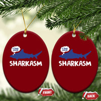 Funny Shark Sarcasm Ceramic Ornament Shark Sharkasm Marine Biology Vintage - Wonder Print Shop