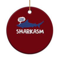 Funny Shark Sarcasm Ceramic Ornament Shark Sharkasm Marine Biology Vintage - Wonder Print Shop