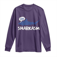 Funny Shark Sarcasm Long Sleeve Shirt Shark Sharkasm Marine Biology Vintage - Wonder Print Shop
