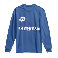 Funny Shark Sarcasm Long Sleeve Shirt Shark Sharkasm Marine Biology Vintage - Wonder Print Shop