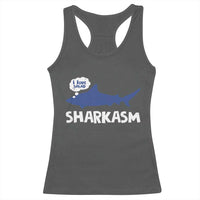 Funny Shark Sarcasm Racerback Tank Top Shark Sharkasm Marine Biology Vintage - Wonder Print Shop