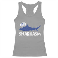 Funny Shark Sarcasm Racerback Tank Top Shark Sharkasm Marine Biology Vintage - Wonder Print Shop