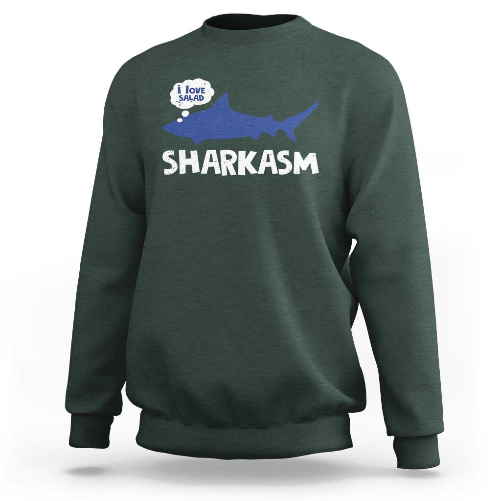 Funny Shark Sarcasm Sweatshirt Shark Sharkasm Marine Biology Vintage - Wonder Print Shop
