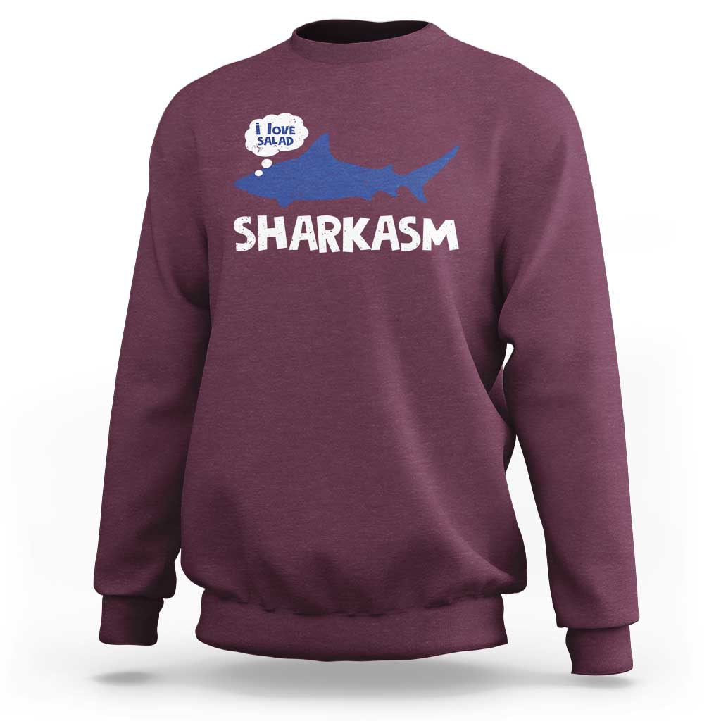 Funny Shark Sarcasm Sweatshirt Shark Sharkasm Marine Biology Vintage - Wonder Print Shop