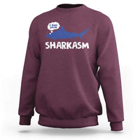 Funny Shark Sarcasm Sweatshirt Shark Sharkasm Marine Biology Vintage - Wonder Print Shop