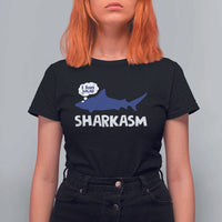 Funny Shark Sarcasm T Shirt For Women Shark Sharkasm Marine Biology Vintage - Wonder Print Shop