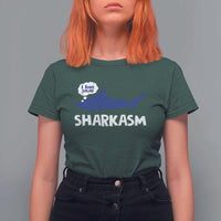 Funny Shark Sarcasm T Shirt For Women Shark Sharkasm Marine Biology Vintage - Wonder Print Shop