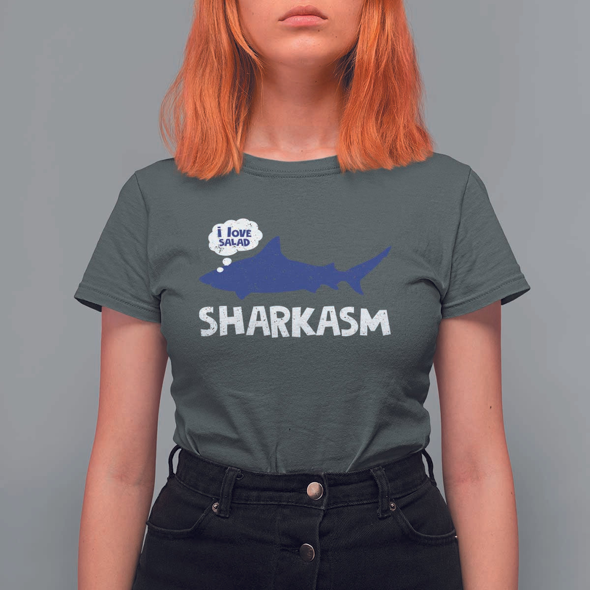 Funny Shark Sarcasm T Shirt For Women Shark Sharkasm Marine Biology Vintage - Wonder Print Shop