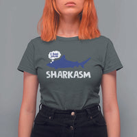 Funny Shark Sarcasm T Shirt For Women Shark Sharkasm Marine Biology Vintage - Wonder Print Shop