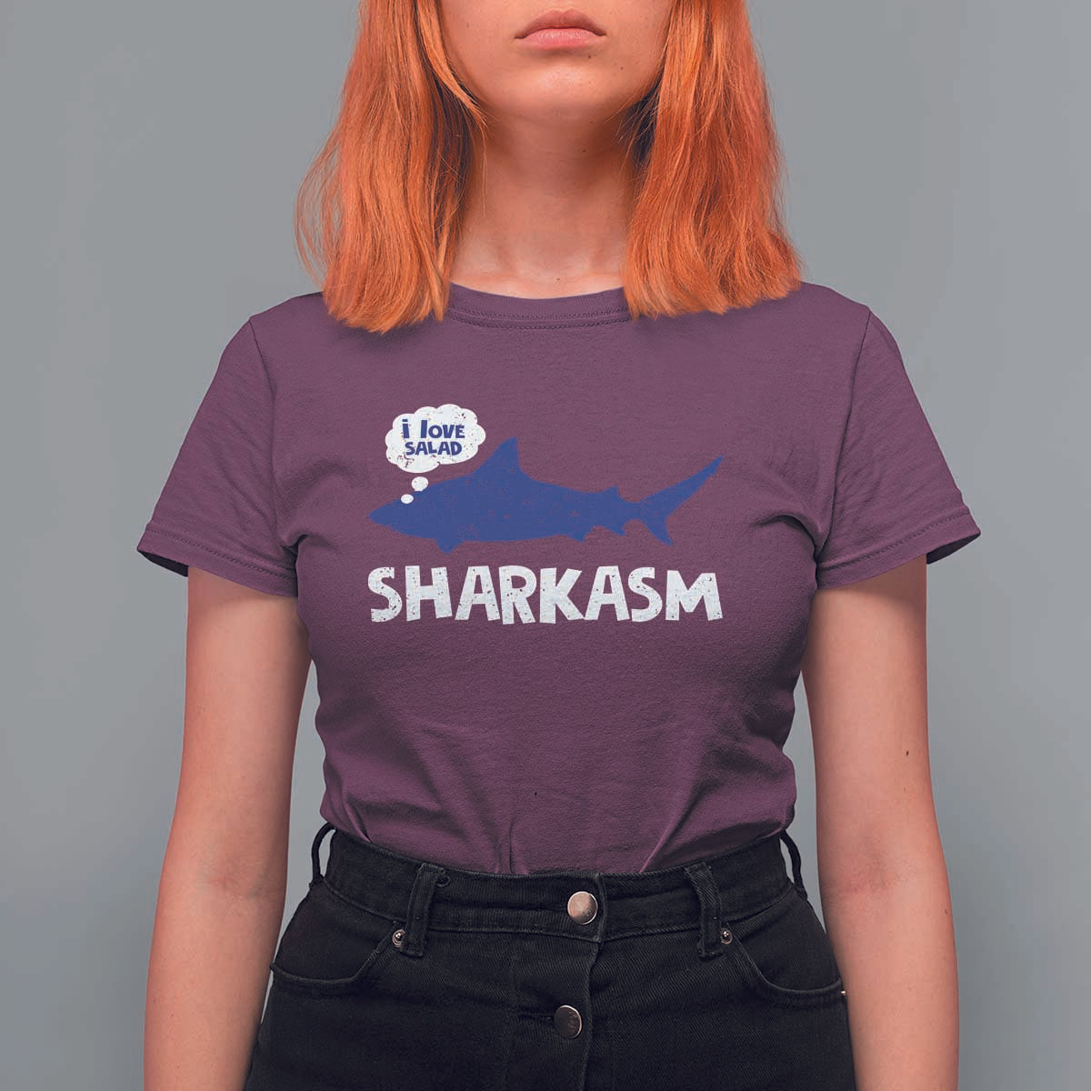 Funny Shark Sarcasm T Shirt For Women Shark Sharkasm Marine Biology Vintage - Wonder Print Shop