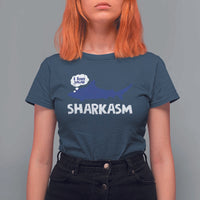 Funny Shark Sarcasm T Shirt For Women Shark Sharkasm Marine Biology Vintage - Wonder Print Shop