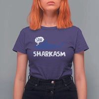 Funny Shark Sarcasm T Shirt For Women Shark Sharkasm Marine Biology Vintage - Wonder Print Shop