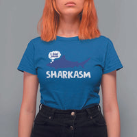 Funny Shark Sarcasm T Shirt For Women Shark Sharkasm Marine Biology Vintage - Wonder Print Shop