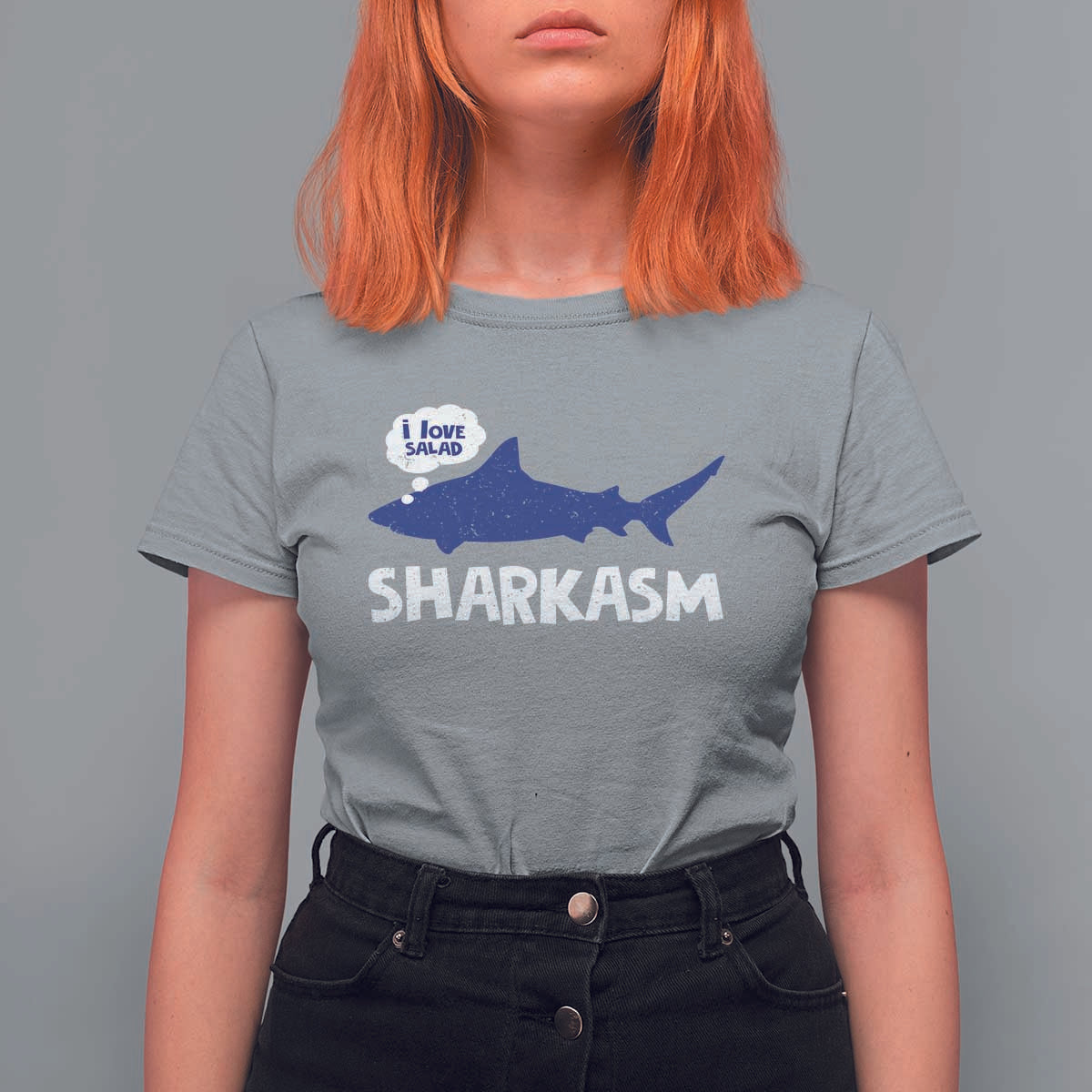 Funny Shark Sarcasm T Shirt For Women Shark Sharkasm Marine Biology Vintage - Wonder Print Shop