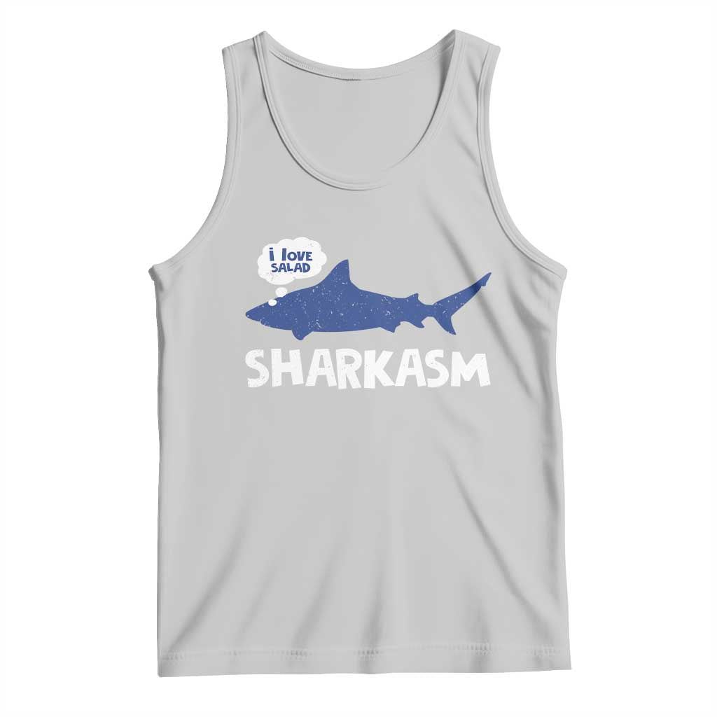 Funny Shark Sarcasm Tank Top Shark Sharkasm Marine Biology Vintage - Wonder Print Shop