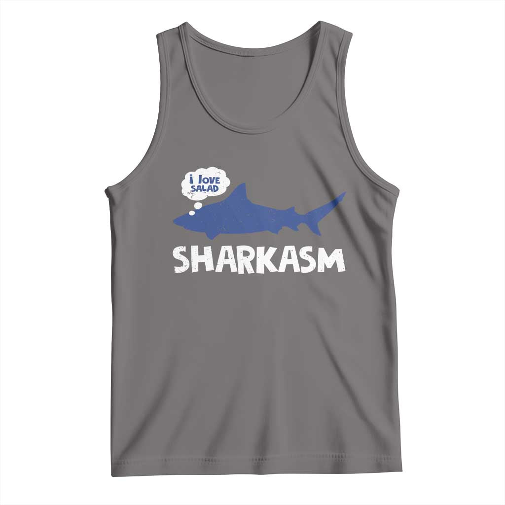 Funny Shark Sarcasm Tank Top Shark Sharkasm Marine Biology Vintage - Wonder Print Shop