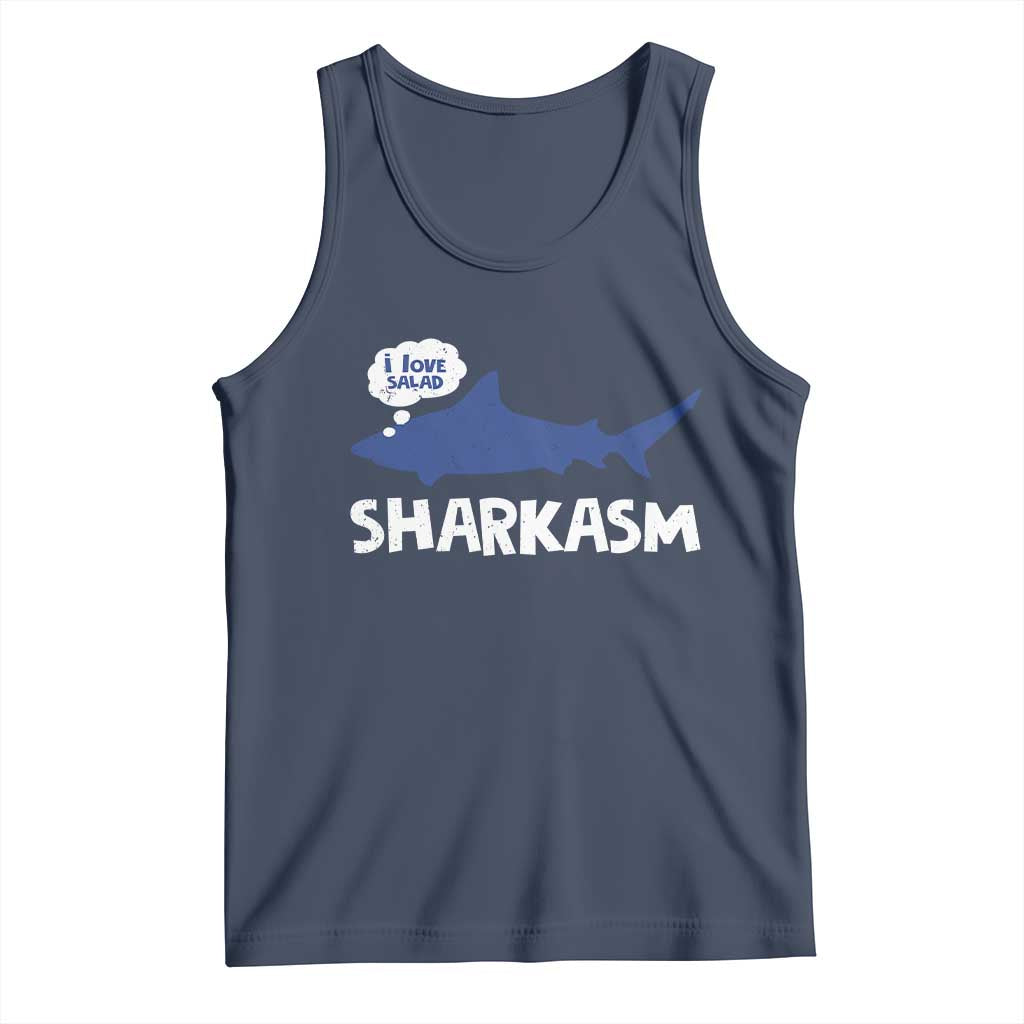 Funny Shark Sarcasm Tank Top Shark Sharkasm Marine Biology Vintage - Wonder Print Shop