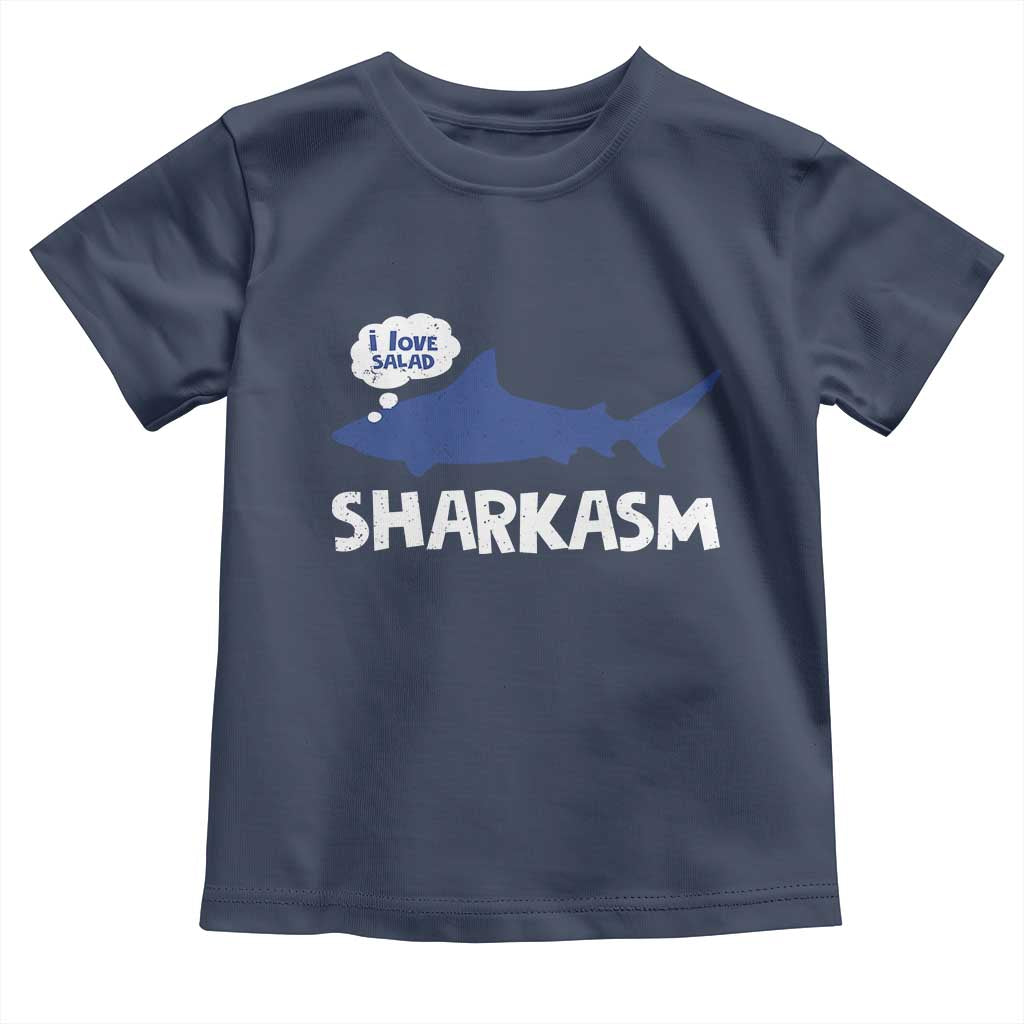 Funny Shark Sarcasm Toddler T Shirt Shark Sharkasm Marine Biology Vintage - Wonder Print Shop