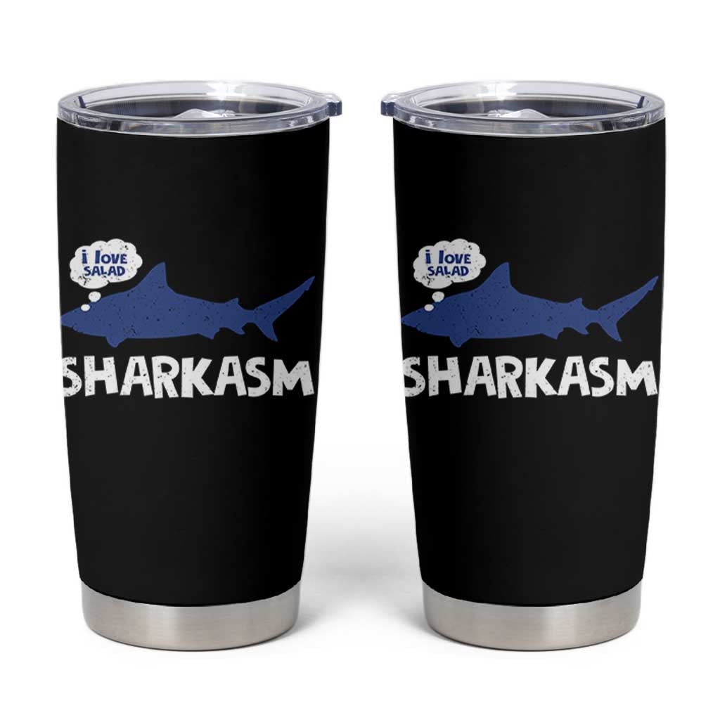 Funny Shark Sarcasm Tumbler Cup Shark Sharkasm Marine Biology Vintage - Wonder Print Shop