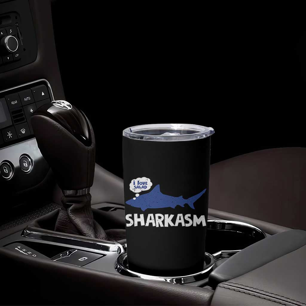 Funny Shark Sarcasm Tumbler Cup Shark Sharkasm Marine Biology Vintage - Wonder Print Shop