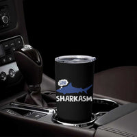 Funny Shark Sarcasm Tumbler Cup Shark Sharkasm Marine Biology Vintage - Wonder Print Shop