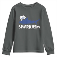 Funny Shark Sarcasm Youth Sweatshirt Shark Sharkasm Marine Biology Vintage - Wonder Print Shop