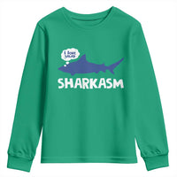 Funny Shark Sarcasm Youth Sweatshirt Shark Sharkasm Marine Biology Vintage - Wonder Print Shop