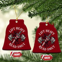 Lift Heavy Read Smut Funny Bookish Fitness Ceramic Ornament Vintage Gothic Dagger Roses Weightlifting Spicy Romance Book Lover