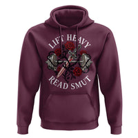 Lift Heavy Read Smut Funny Bookish Fitness Hoodie Vintage Gothic Dagger Roses Weightlifting Spicy Romance Book Lover