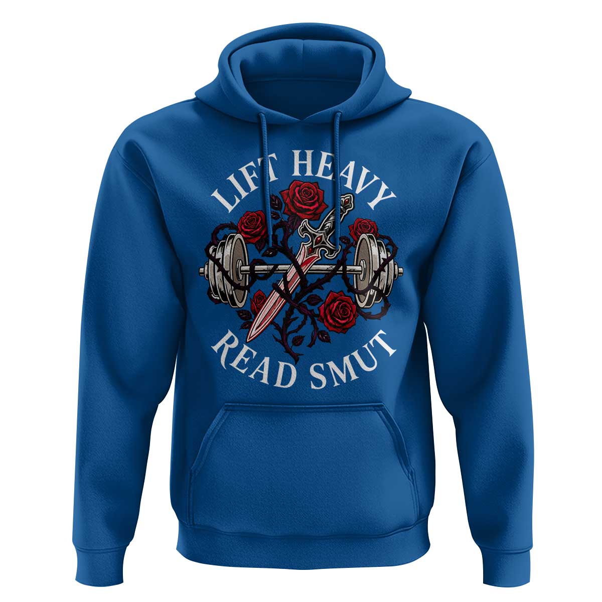 Lift Heavy Read Smut Funny Bookish Fitness Hoodie Vintage Gothic Dagger Roses Weightlifting Spicy Romance Book Lover