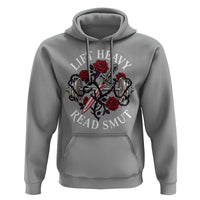 Lift Heavy Read Smut Funny Bookish Fitness Hoodie Vintage Gothic Dagger Roses Weightlifting Spicy Romance Book Lover