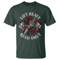 Lift Heavy Read Smut Funny Bookish Fitness T Shirt Vintage Gothic Dagger Roses Weightlifting Spicy Romance Book Lover