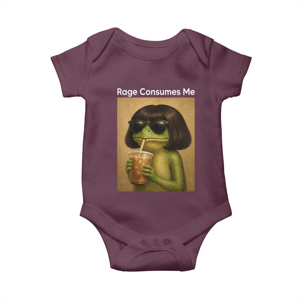 Funny Frog Bob Haircut Rage Consumes Me Baby Onesie Renaissance Painting Meme