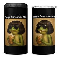 Funny Frog Bob Haircut Rage Consumes Me 4 in 1 Can Cooler Tumbler Renaissance Painting Meme