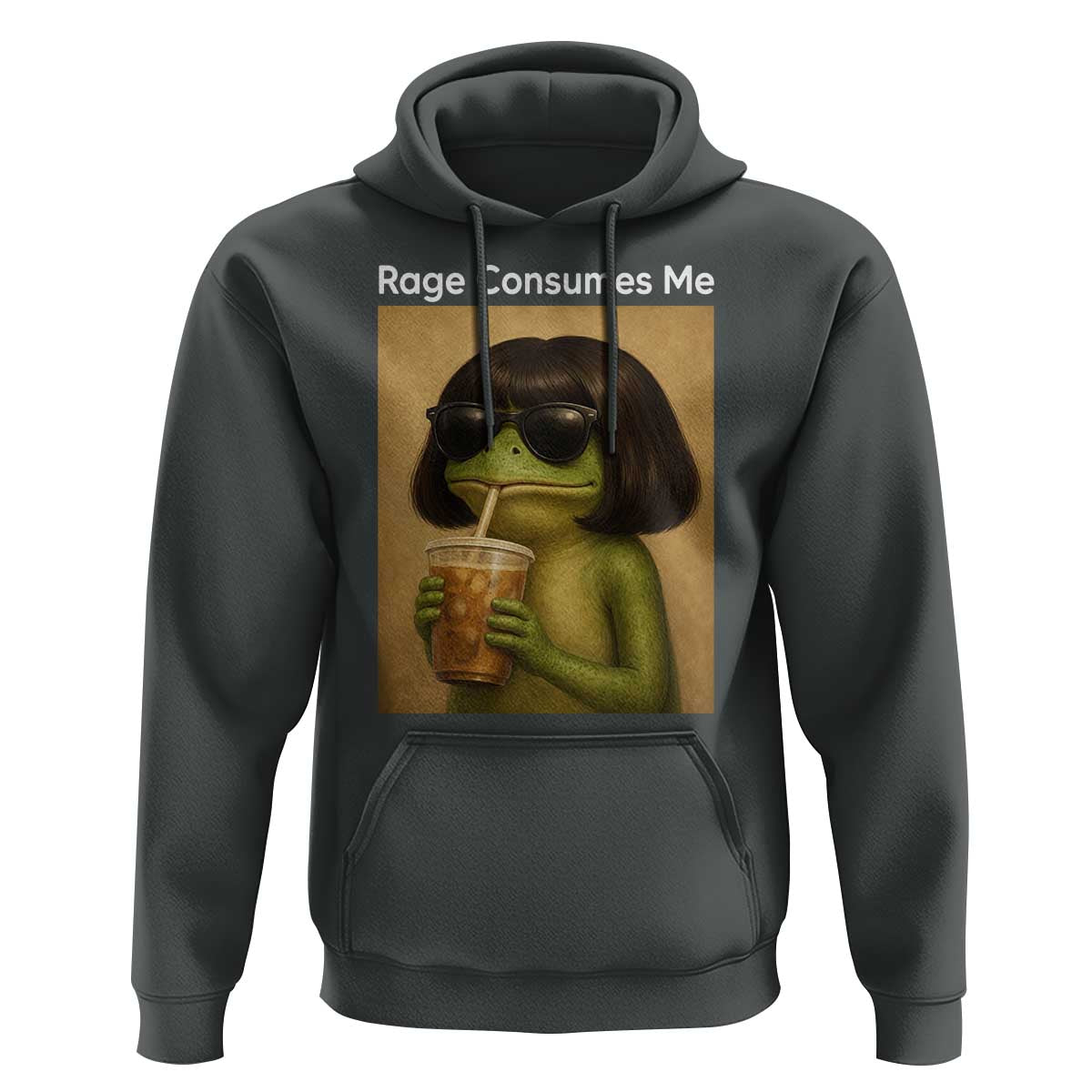 Funny Frog Bob Haircut Rage Consumes Me Hoodie Renaissance Painting Meme