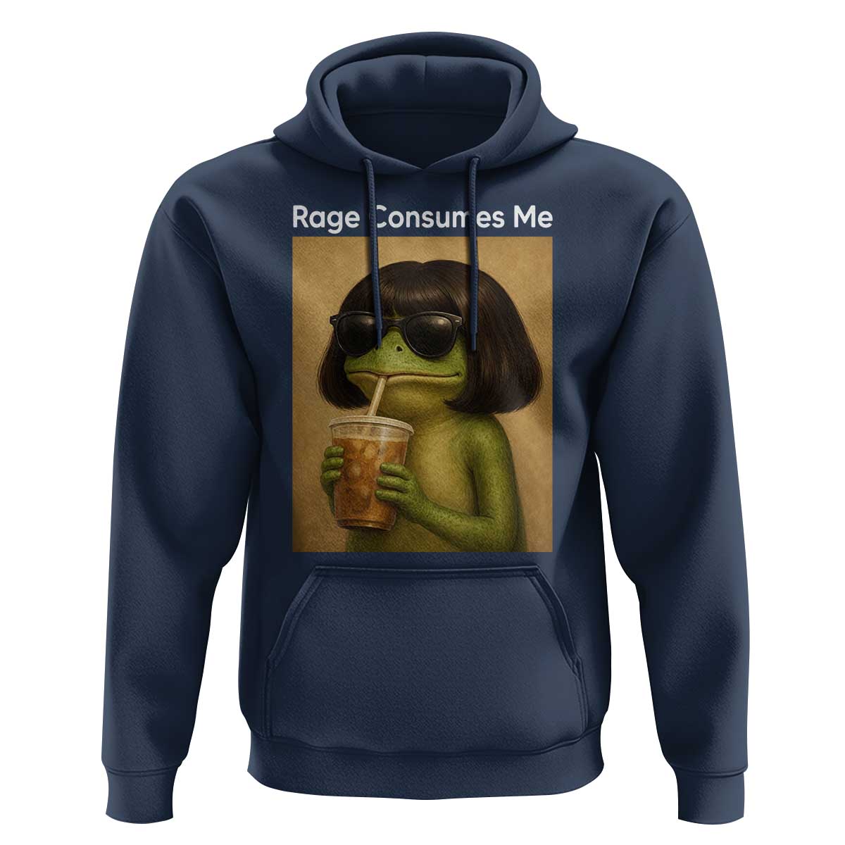 Funny Frog Bob Haircut Rage Consumes Me Hoodie Renaissance Painting Meme