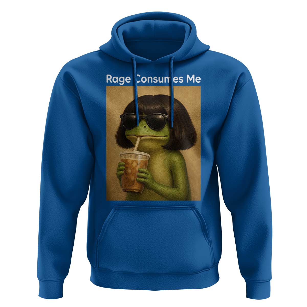 Funny Frog Bob Haircut Rage Consumes Me Hoodie Renaissance Painting Meme