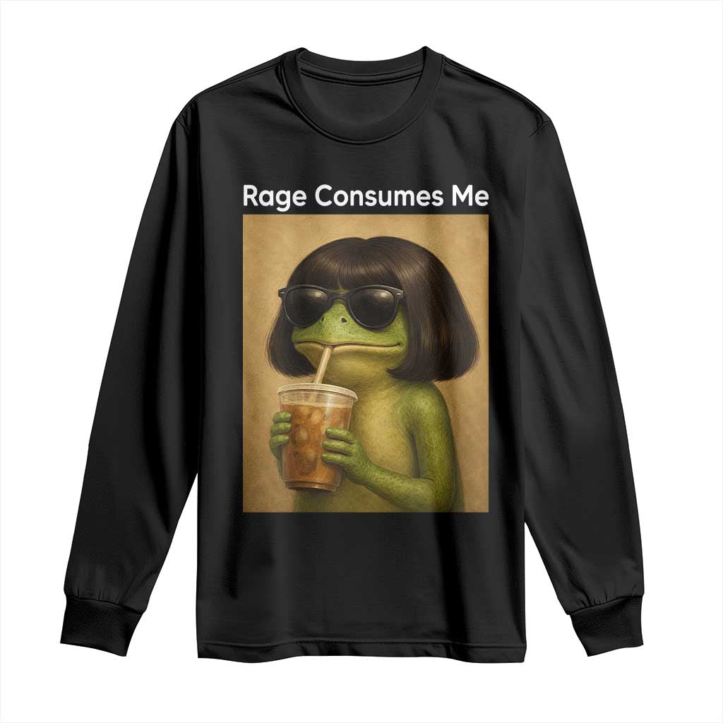 Funny Frog Bob Haircut Rage Consumes Me Long Sleeve Shirt Renaissance Painting Meme