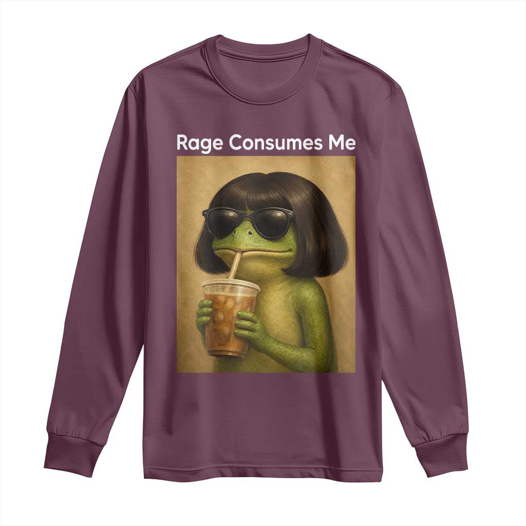 Funny Frog Bob Haircut Rage Consumes Me Long Sleeve Shirt Renaissance Painting Meme