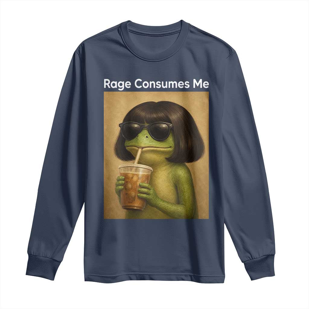 Funny Frog Bob Haircut Rage Consumes Me Long Sleeve Shirt Renaissance Painting Meme
